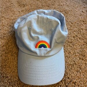 Light Blue Cap with Rainbow Embroidery